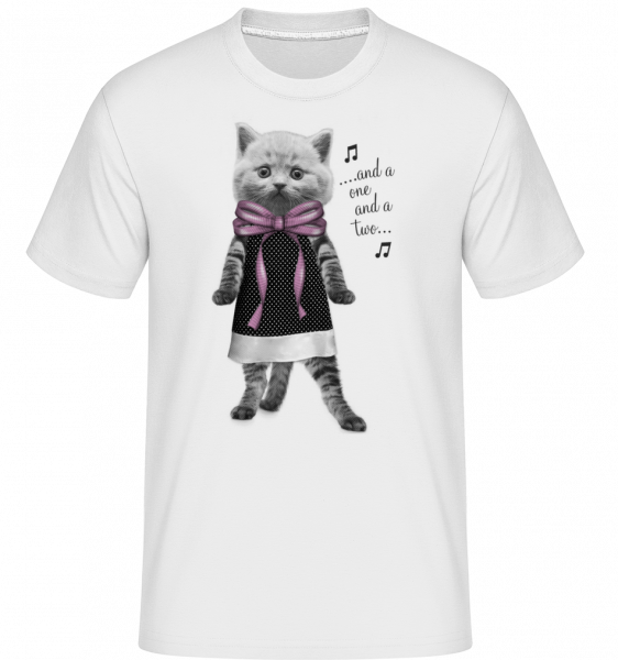Dancing Cat -  Shirtinator Men's T-Shirt - White - Vorn