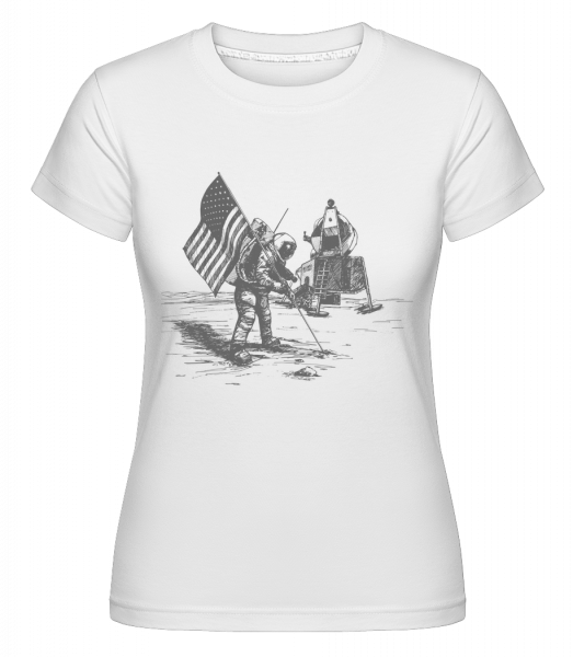 Moon Landing Apollo -  Shirtinator Women's T-Shirt - White - Vorn
