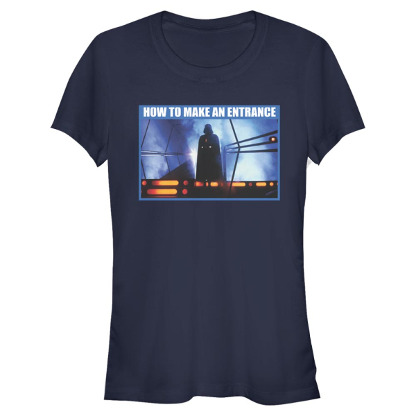 Star Wars - Darth Vader How To Make An Entrance - Women's T-Shirt - Navy - Front