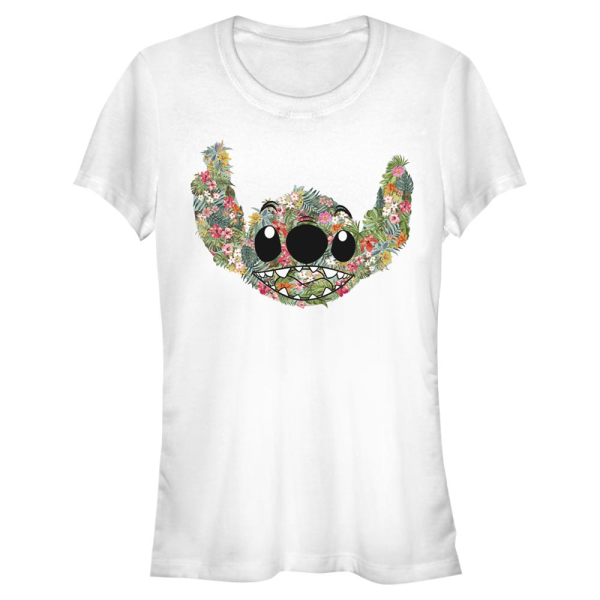 Disney - Lilo & Stitch - Stitch Floral - Women's T-Shirt - White - Front