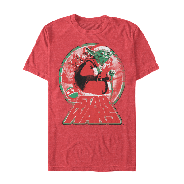 Star Wars - Yoda Bringing Joy - Christmas - Men's T-Shirt - Heather red - Front