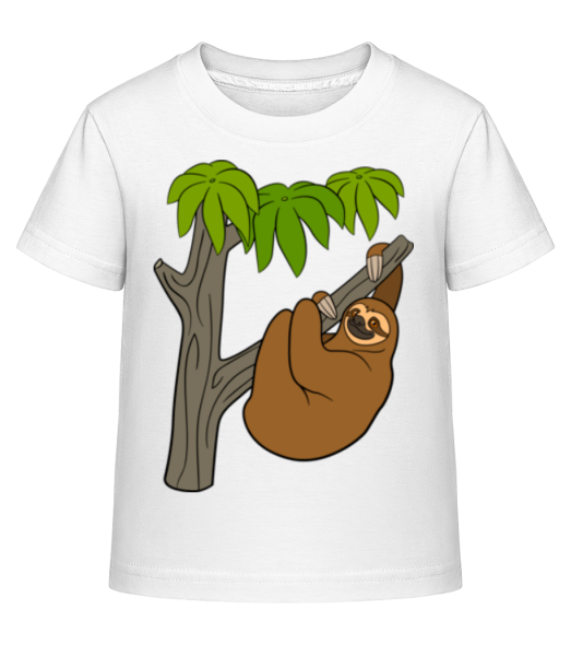 Sloth On The Tree - Kid's Shirtinator T-Shirt - White - Front