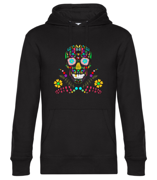 Colorful Skull - Unisex Premium Hoodie - Black - Front