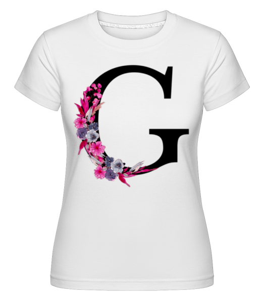 Flowers Initial G -  Shirtinator Women's T-Shirt - White - Front
