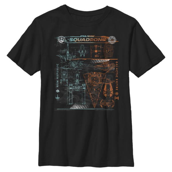 Star Wars - Squadrons - Skupina So Many Ships - Kids T-Shirt - Black - Front