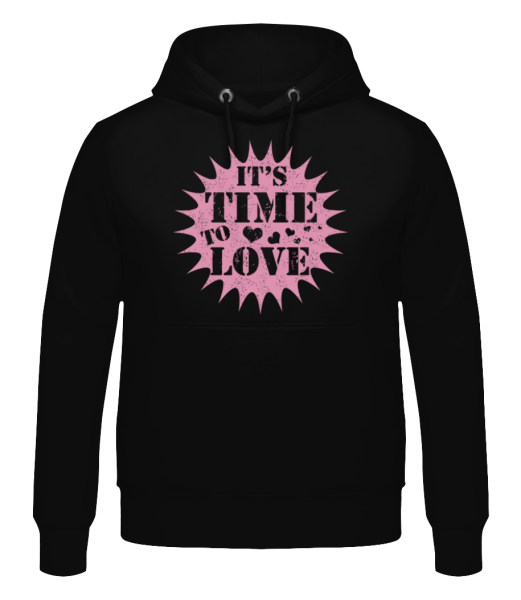 It's Time To Love - Men's Hoodie - Black - Front