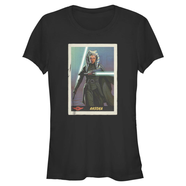 Star Wars - The Mandalorian - Ahsoka Card - Women's T-Shirt - Black - Front