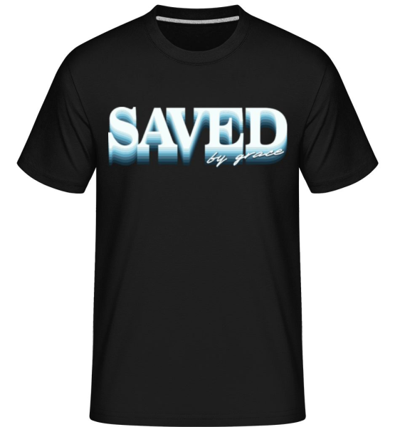 Saved By Grace -  Shirtinator Men's T-Shirt - Black - Front