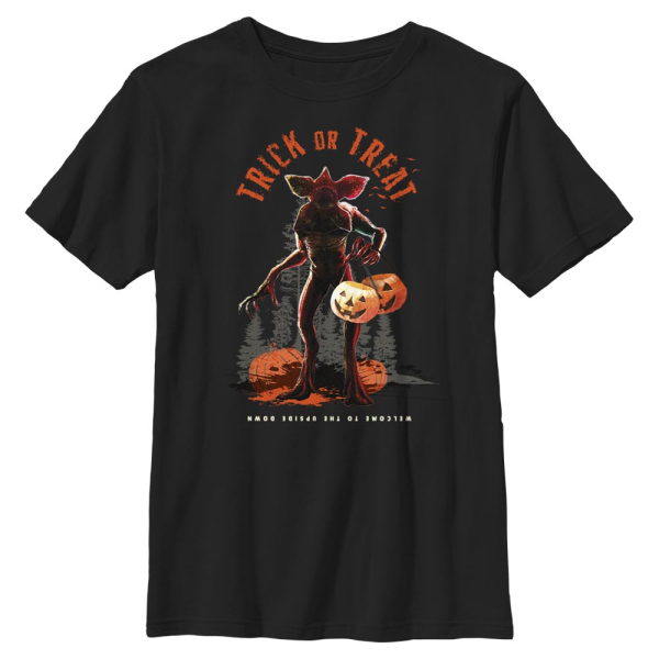 Netflix - Stranger Things - Demogorgon Trick Or Treating Demo - Halloween - Kids T-Shirt - Black - Front