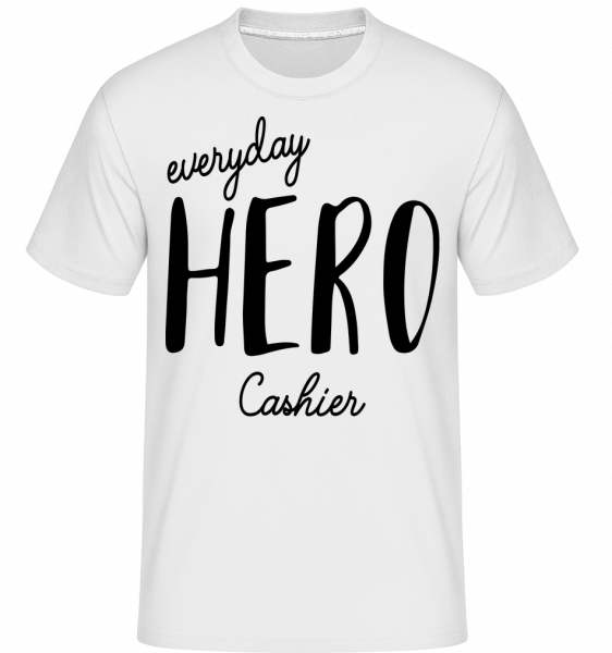 Everyday Hero Cashier -  Shirtinator Men's T-Shirt - White - Vorn