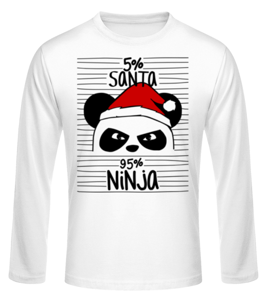 Santa Ninja Panda - Men's Basic Longsleeve - White - Front