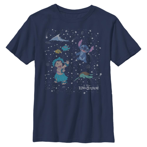 Disney Classics - Lilo & Stitch - Lilo & Stitch Constelation Lilo Stitch - Kids T-Shirt - Navy - Front