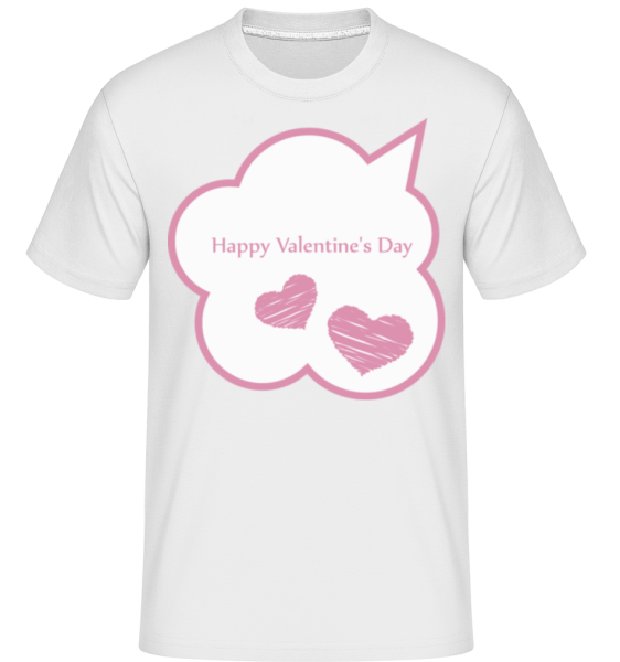 Happy Valentine's Day Bubble -  Shirtinator Men's T-Shirt - White - Front