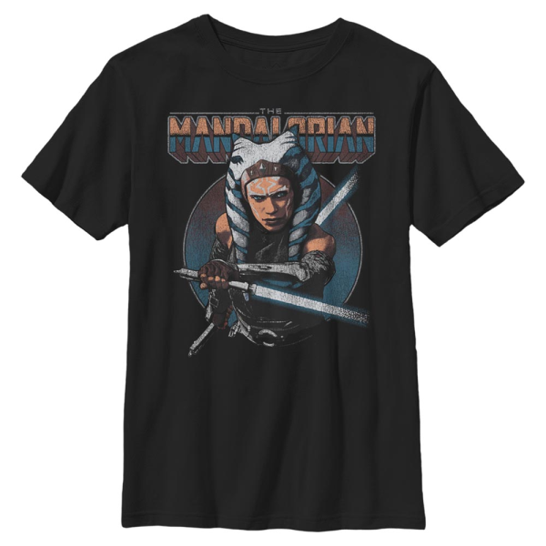 Star Wars - The Mandalorian - Ahsoka Circle - Kids T-Shirt - Black - Front