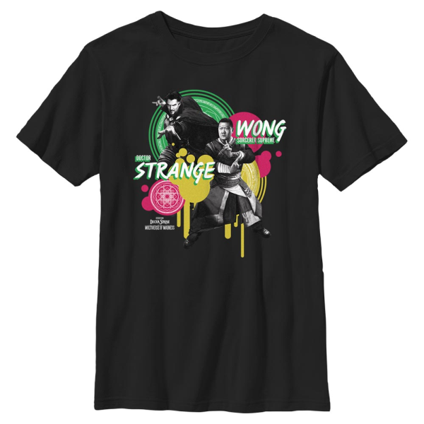 Marvel - Doctor Strange - Doctor Strange & Wong Dr Strange Wong Graphic - Kids T-Shirt - Black - Front