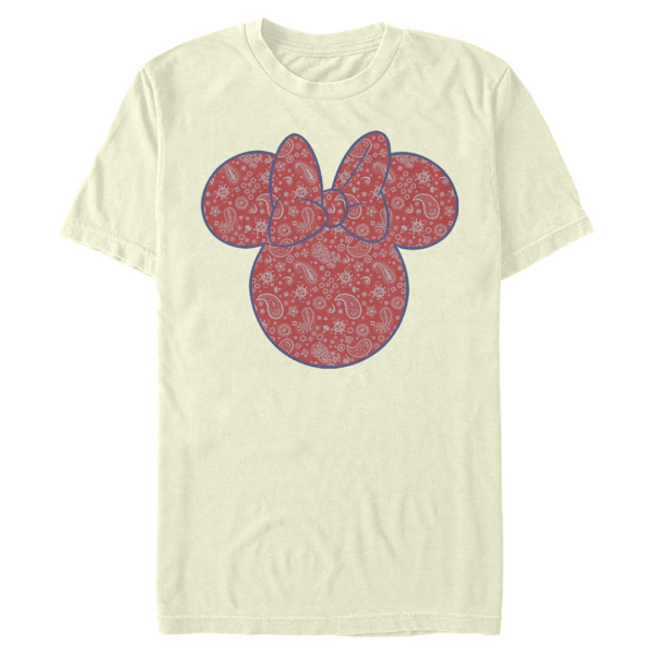 Disney - Mickey Mouse - Minnie Mouse Americana Paisley - Men's T-Shirt - Cream - Front