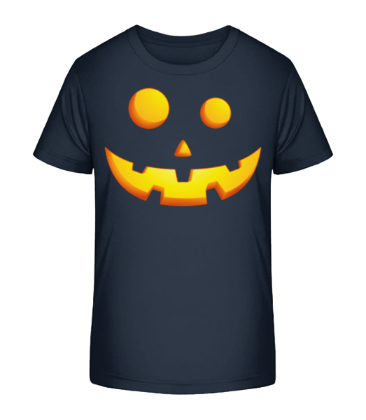 Laughing Pumpkin Face - Kid's Bio T-Shirt Stanley Stella - Navy - Front