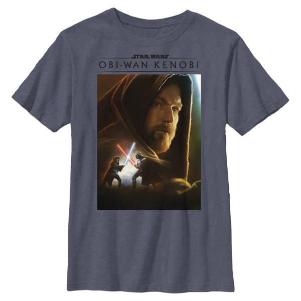 Star Wars - Obi-Wan Kenobi - Obi-Wan Kenobi & Darth Vader Obi Oil Paint - Kids T-Shirt - Heather navy - Front