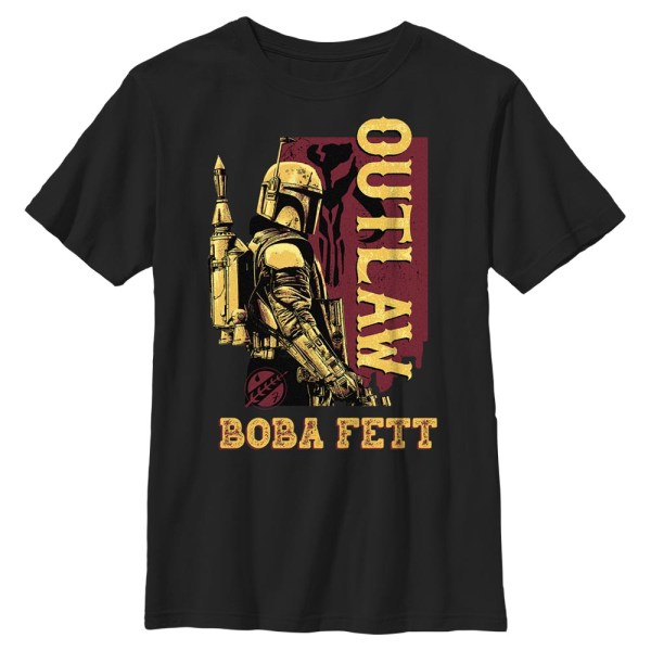 Star Wars - Book of Boba Fett - Boba Fett Outlaw - Kids T-Shirt - Black - Front