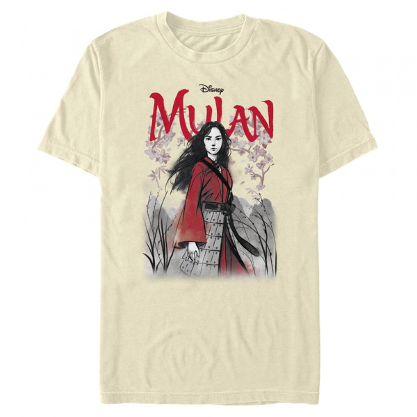 Disney - Mulan - Mulan Watercolor Title - Men's T-Shirt - Cream - Front