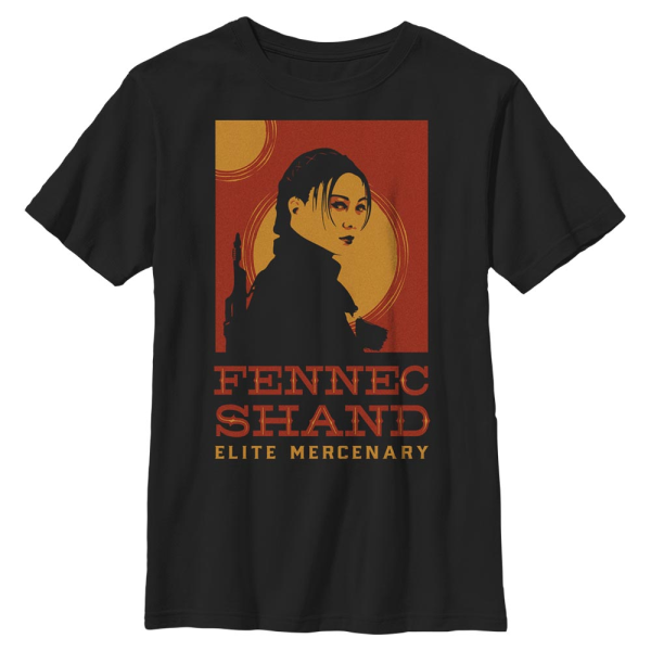 Star Wars - Book of Boba Fett - Fennec Shand Poster - Kids T-Shirt - Black - Front