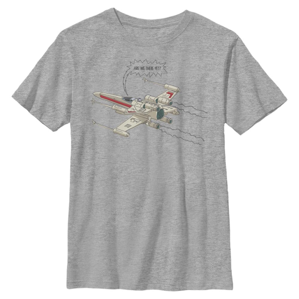 Star Wars - X-Wing Are We There Yet - Kids T-Shirt - Heather grey - Front