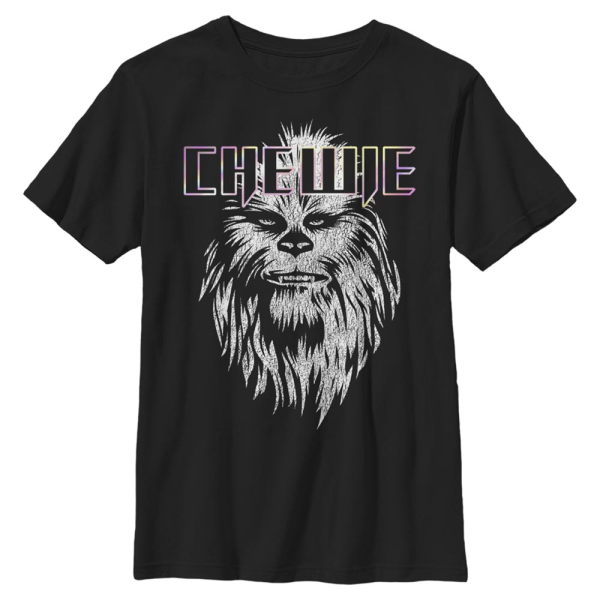 Star Wars - Chewbacca Chewie Face - Kids T-Shirt - Black - Front