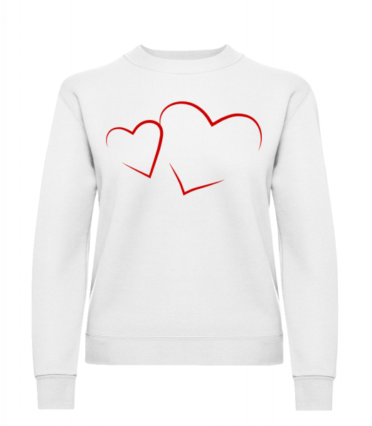 Hearts - Classic Ladies’ Set-In Sweatshirt - White - Vorn