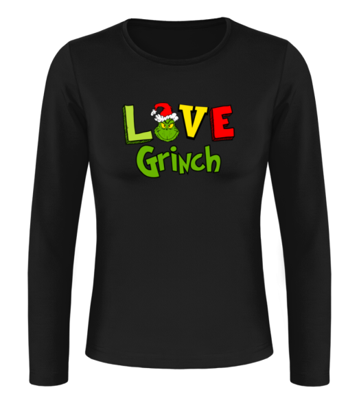 Love Grinch - Women's Basic Longsleeve - Black - Front