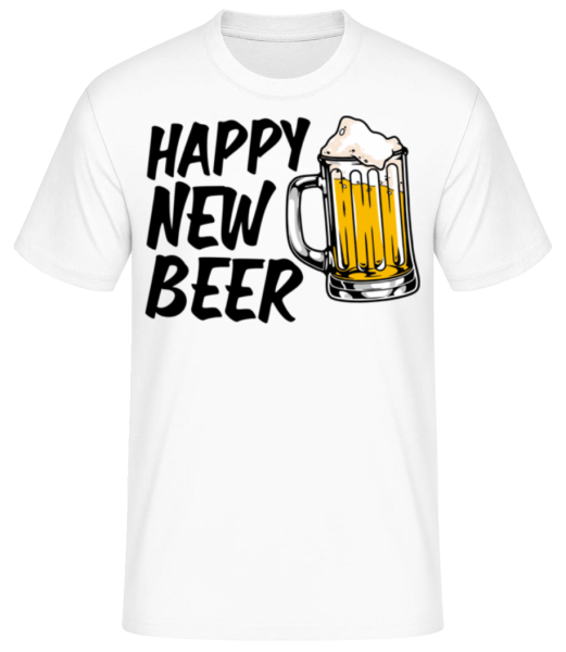 Happy New Beer - Men's Basic T-Shirt - White - Front