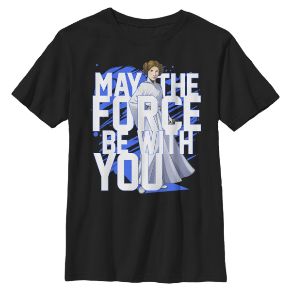 Star Wars - Princezna Leia Force Stack Leia - Kids T-Shirt - Black - Front