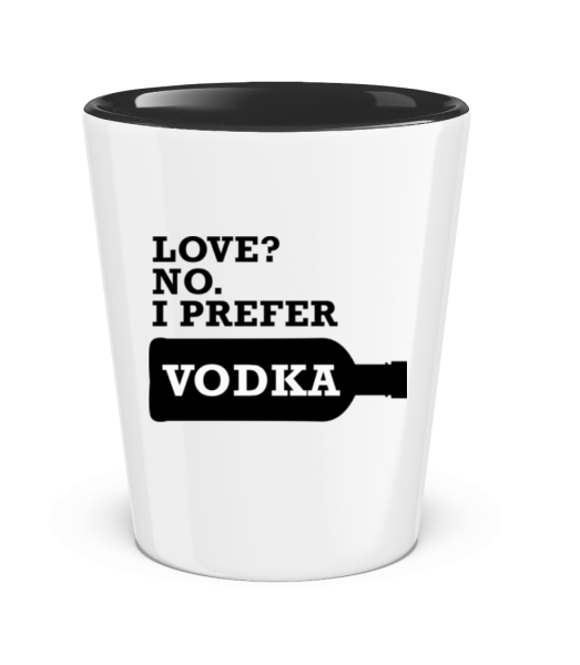 I Prefer Vodka - Two-Toned Shot Glass - White / Black - Front