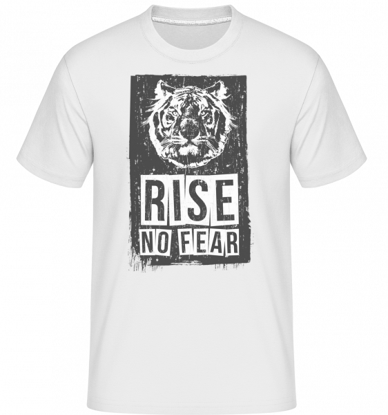 Rise No Fear Tiger -  Shirtinator Men's T-Shirt - White - Vorn