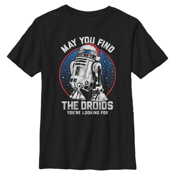 Star Wars - R2-D2 Droid Wishes - Christmas - Kids T-Shirt - Black - Front