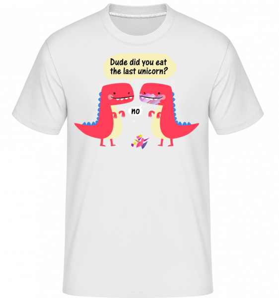 Last Unicorn And Dinosaurs -  Shirtinator Men's T-Shirt - White - Vorn