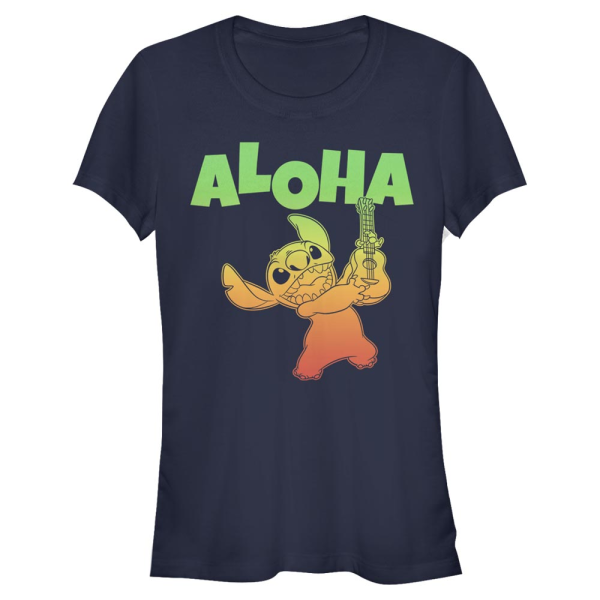 Disney Classics - Lilo & Stitch - Lilo & Stitch Aloha Stitch - Women's T-Shirt - Navy - Front