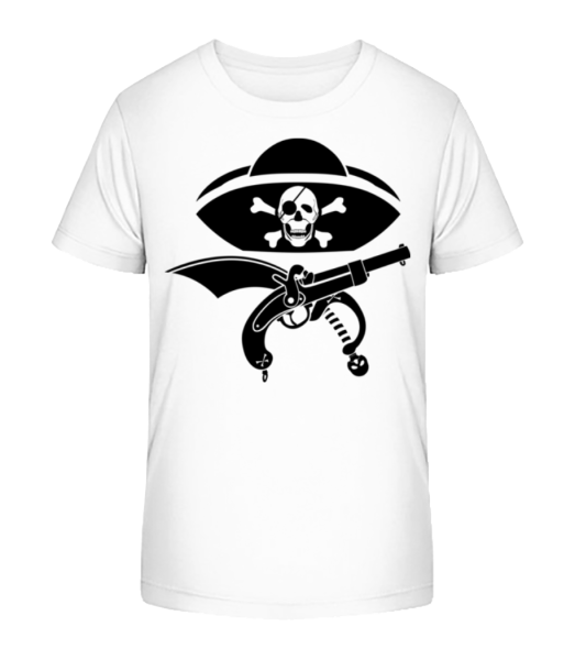 Pirate Symbol Black - Kid's Bio T-Shirt Stanley Stella - White - Front