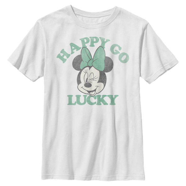 Disney Classics - Mickey Mouse - Minnie Mouse Lucky Minnie - St. Patrick's Day - Kids T-Shirt - White - Front