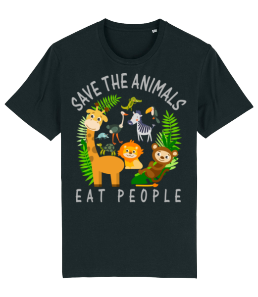 Save The Animals - Men's Organic T-Shirt Stanley Stella - Black - Front