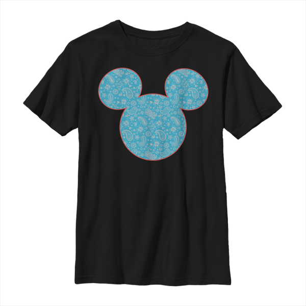 Disney Classics - Mickey Mouse - Mickey Americana Paisley - Kids T-Shirt - Black - Front