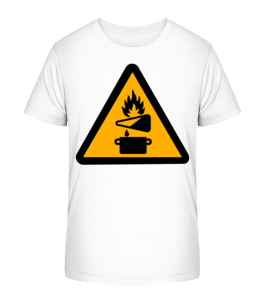 Attention Fire Hazard - Kid's Bio T-Shirt Stanley Stella - White - Front