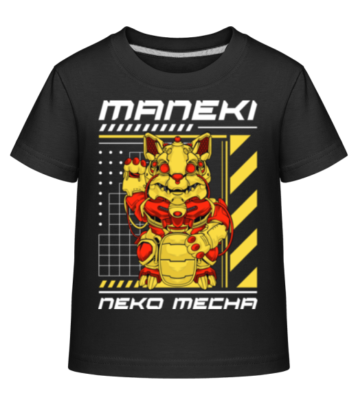 Maneki Neko Mecha - Kid's Shirtinator T-Shirt - Black - Front