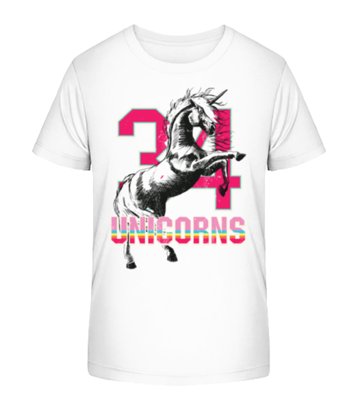 34 Unicorns - Kid's Bio T-Shirt Stanley Stella - White - Front