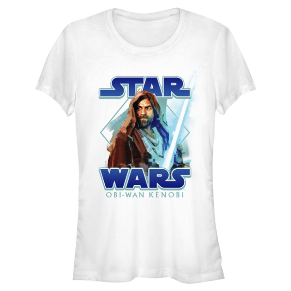Star Wars - Obi-Wan Kenobi - Obi-Wan Kenobi Painterly with Logo - Women's T-Shirt - White - Front