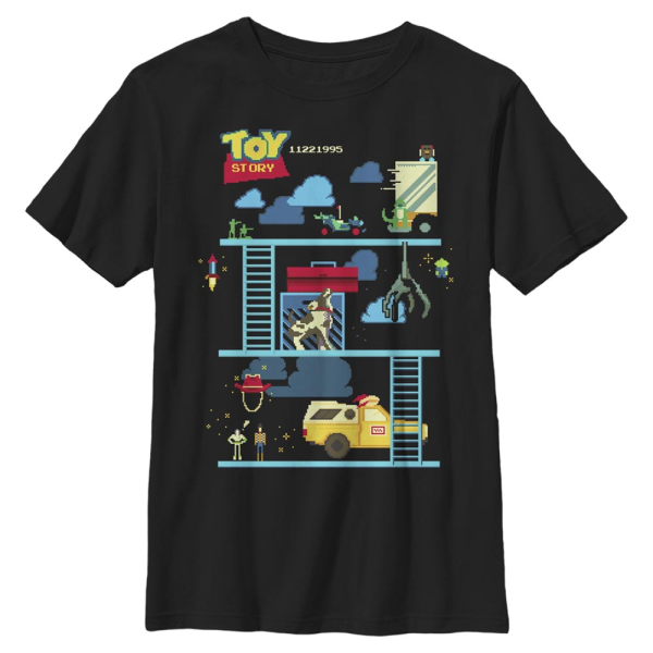 Pixar - Toy Story - Group Shot ToyStory Bit - Kids T-Shirt - Black - Front