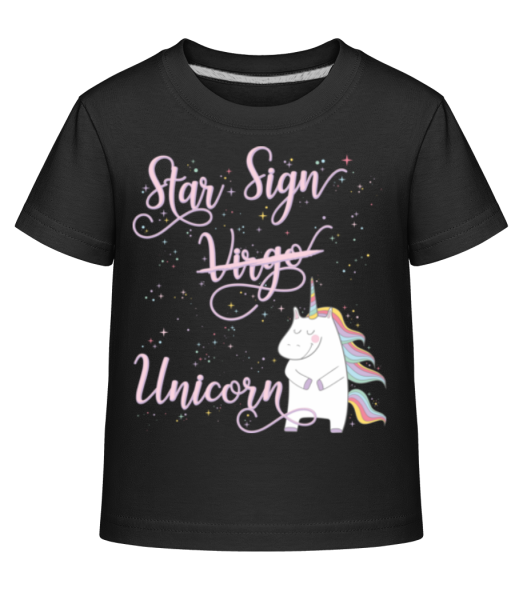 Star Sign Unicorn Virgo - Kid's Shirtinator T-Shirt - Black - Front