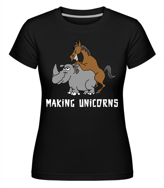 Making Unicorns -  Shirtinator Women's T-Shirt - Black - Vorn