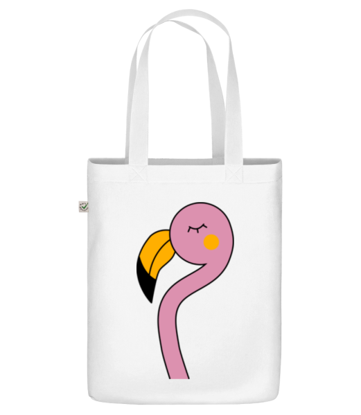Cute Flamingo - Organic tote bag - White - Front