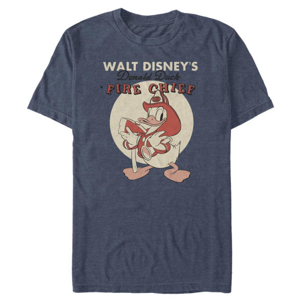 Disney - Mickey Mouse - Donald Duck Vintage Fireman Donald - Men's T-Shirt - Heather navy - Front