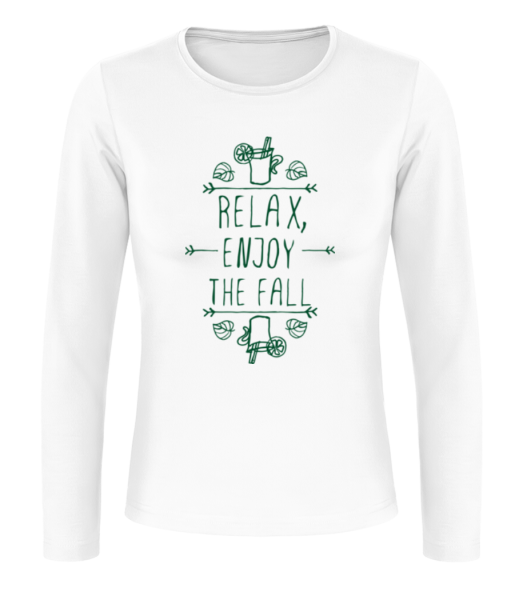 Relax, Enjoy The Fall - Women's Basic Longsleeve - White - Front